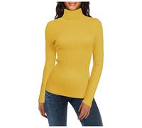 Pull Col Roulé Femme Pull Tricoté, Chandail Manche Longue Fin Elegant Thermique CâBlé Roulé Coupe Classique Chic Vintage Ample Doux Et Confortable Ajusté Moderne