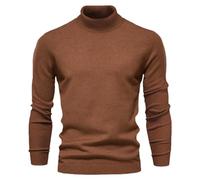 Pull Col Roulé Homme Cotton Pull Hiver Chaud Laine, Pullover en Tricote Manches Longues Pulls en Laine Légère Mélangé Sweater Camionneur Chaud Slim Fit Basique Quotidien Hiver