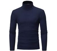 Pull Col Roulé Homme Coupe Slim Pull en Maille Fine Col Roulé Ajusté Uni Chandail pour Homme Pull Basique à Col Roulé pour Homme Pull Chaud Maillot de Corps