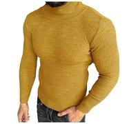 Pull Col Roulé Homme Pull Hiver Chuad, Pullover Coupe Slim Pulls en Maille Fine sous-Vêtements À Col Roulé en Coton Décontracté Sweater De Base pour Men Accueil Hiver