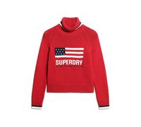 Superdry Americana Knit High Neck Sweater Rouge L Femme