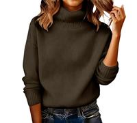 Pull Col Roulé Manche Longue Pulls Femme Hiver Chaud Chic Et Élégant Court | Pullover Tricoté Oversize Grande Taille Sweater Décontracté Polyvalent Sous-Pull Couleur Unie Quotidiennes Sweatshirt