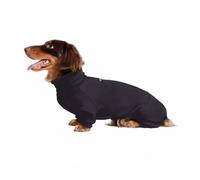 Pull Col Roulé Pour Chien Teckel, Manteau D'hiver Chaud Pour Chien, Col Polo Réglable Avec Fermeture Éclair, Polaire Double Chaude À Quatre Pattes Pour Chiens De Petite Et Moyenne Taille,Noir,XS