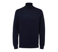 Pull col roulé - Selected - Berg - Coton Pima - Navy blazer - Détails côtes 2x1 L