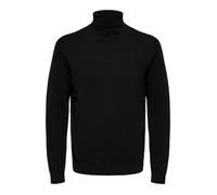 Pull col roulé SELECTED Berg - noir - XS - coton Pima doux et durable - détails de côtes L