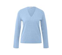 Pull col V à ourlet roulé coupe classique brume femme s.Oliver Bleu 40