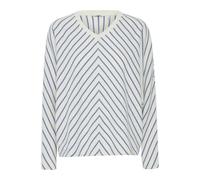 Pull col V Ã rayures femme b.young Byruni Sweat 2 Blanc M