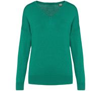 Pull col V écoresponsable en lyocell femme Spasso Vert S