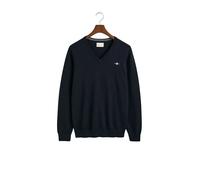 GANT Pull Classic col en V en coton Bleu Taille L Homme