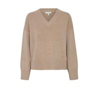 Pull col V femme b.young Otari - Beige - Coupe oversize - Manches longues S