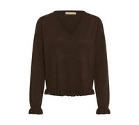 Pull col V femme CULTURE Clare Annemarie Frill Marron 2XL
