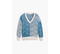 Pull col V femme Desigual Bristol Bleu S
