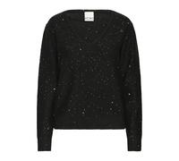 Pull col v femme Ichi Damian Noir L