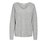 Only Pull-over Onlcamilla col V manches longues en maille gris clair chiné XL
