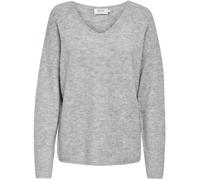 Pull Col-V femme Only Camilla - light grey melange - L S