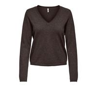 Pull col V femme Only Loyal Marron M