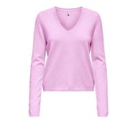 Only Pull col en V ONLLoyal Life LS Rose Super Taille M