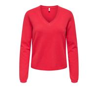 Pull col V femme Only Loyal Rouge L