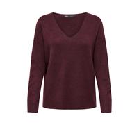 ONLY Pull-over femme ONLRICA col en V lie de vin Taille S