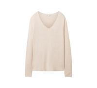 Pull col V femme Tom Tailor Basic Beige M