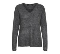 Pull Col-V femme Vero Moda vmcrewlefile - medium grey melange - S XS