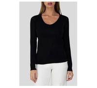 Pull col v Noir Femme - KEBELLO - Coupe cintré - Manches longues - Chaud et doux L