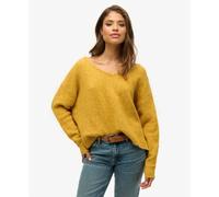 Pull col V oversize femme Superdry Jaune M