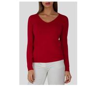Pull col v Rouge Femme - KEBELLO - Coupe cintré - Manches longues - Chaud et doux L