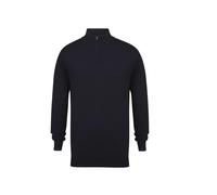 Pull col zippÃ© Henbury Bleu M