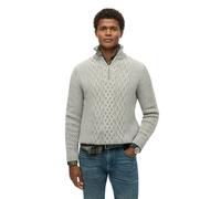 Pull col zippé torsadé Superdry Jacob Gris S