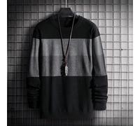 Pull color block pour hommes, Top pull pour hommes, pull tricoté à manches longues grossi pour hommes, pour l'automne et l'hiver L,M,S,XL,XXLBlocs de couleurÉtoffe