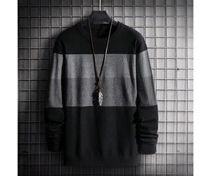 Pull color block pour hommes, Top pull pour hommes, pull tricoté à manches longues grossi pour hommes, pour l'automne et l'hiver L,M,S,XL,XXLBlocs de couleurÉtoffe