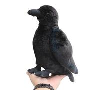 Pull corbeau réaliste, corbeau noir mignon, oreiller en peluche jouets, poupée en peluche oiseau douce pour cadeaux d'anniversaire décoration de la maison