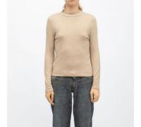 Pull Cotelé Col Montant Lanee Beige Femme Deeluxe 74