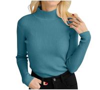 Pull côtelé pour Femme, Taille Unique, col roulé, élégant, tricoté, Manches Longues, Coupe cintrée, Chemise à Manches Longues, Automne Hiver. Pulls Molletonnés Mignons Filles Plus Taille Manteaux