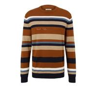Pull coton col rond Tom Tailor marron - TOM TAILOR - Homme - Rayures - Manches longues XL