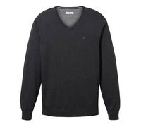Pull coton col v droite Tom Tailor gris - TOM TAILOR - Homme - 100% Coton - Coupe droite - Manches longues XL