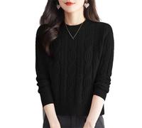 Pull court d'hiver à col rond pour femme en tricot, C112, M