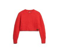 Superdry Vintage Textured Crop Sweater Orange M Femme