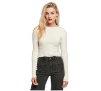 Pull court tricot côtelé à dos torsadé femme - URBAN CLASSICS GT - blanc - col roulé XXXXXL