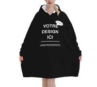 Pull Couverture Personnalisable - Avec Photo Texte/Logo/Image, CréEz Pull Plaid PersonnaliséE Pour Hommes & Femmes, Sweat Plaid&Plaid A Capuche, Cadeau Anniversaire