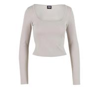 Urban Classics Glitter Square Neck Long Sleeve Top Gris XS Femme