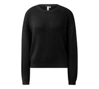 Pull dÃ©contractÃ© en fil ruban avec Ã©paules tombantes femme QS Noir L