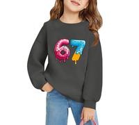 Pull de Noël 67 pour enfants 6 7 Meme Shirt Six Seven Pull à manches longues Sweat-shirt filles garçons Mode Six Seven Sweat-shirt de Noël uni pour garçons et filles