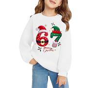 Pull de Noël 67 pour enfants 6 7 Meme Shirt Six Seven Pull à manches longues Sweat-shirt filles garçons Mode Six Seven Sweat-shirt de Noël uni pour garçons et filles