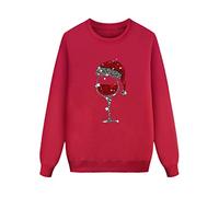 Pull de Noël à manches longues pour toute la famille comme tenue de fête coordonnée avec un design imprimé confortable pour des vacances de Noël inoubliables chez vos proches, rouge, M