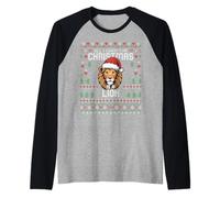 Pull de Noël « All I Want for Christmas is A Lion Ugly Xmas » Manche Raglan
