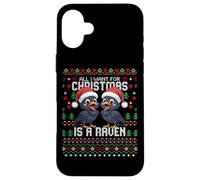 Pull de Noël « All I Want for Christmas is A Raven Ugly Xmas » Coque pour iPhone 16 Plus