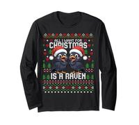 Pull de Noël « All I Want for Christmas is A Raven Ugly Xmas » Manche Longue