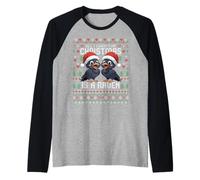 Pull de Noël « All I Want for Christmas is A Raven Ugly Xmas » Manche Raglan